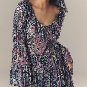 NWT By Anthropologie Long-Sleeve Ruffled Blouse